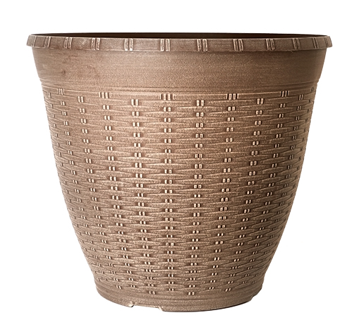 image of vintage wood wicker planter