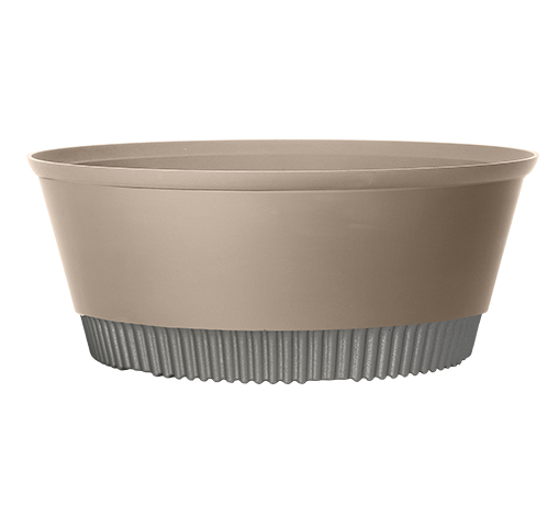 beigh grey peweter carver planter