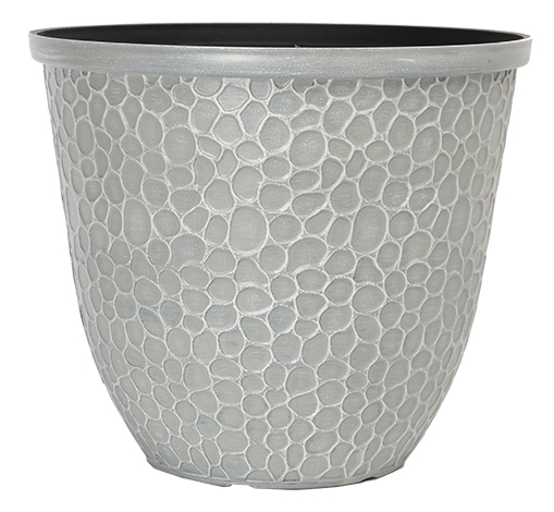 image of light concrete hammered planter