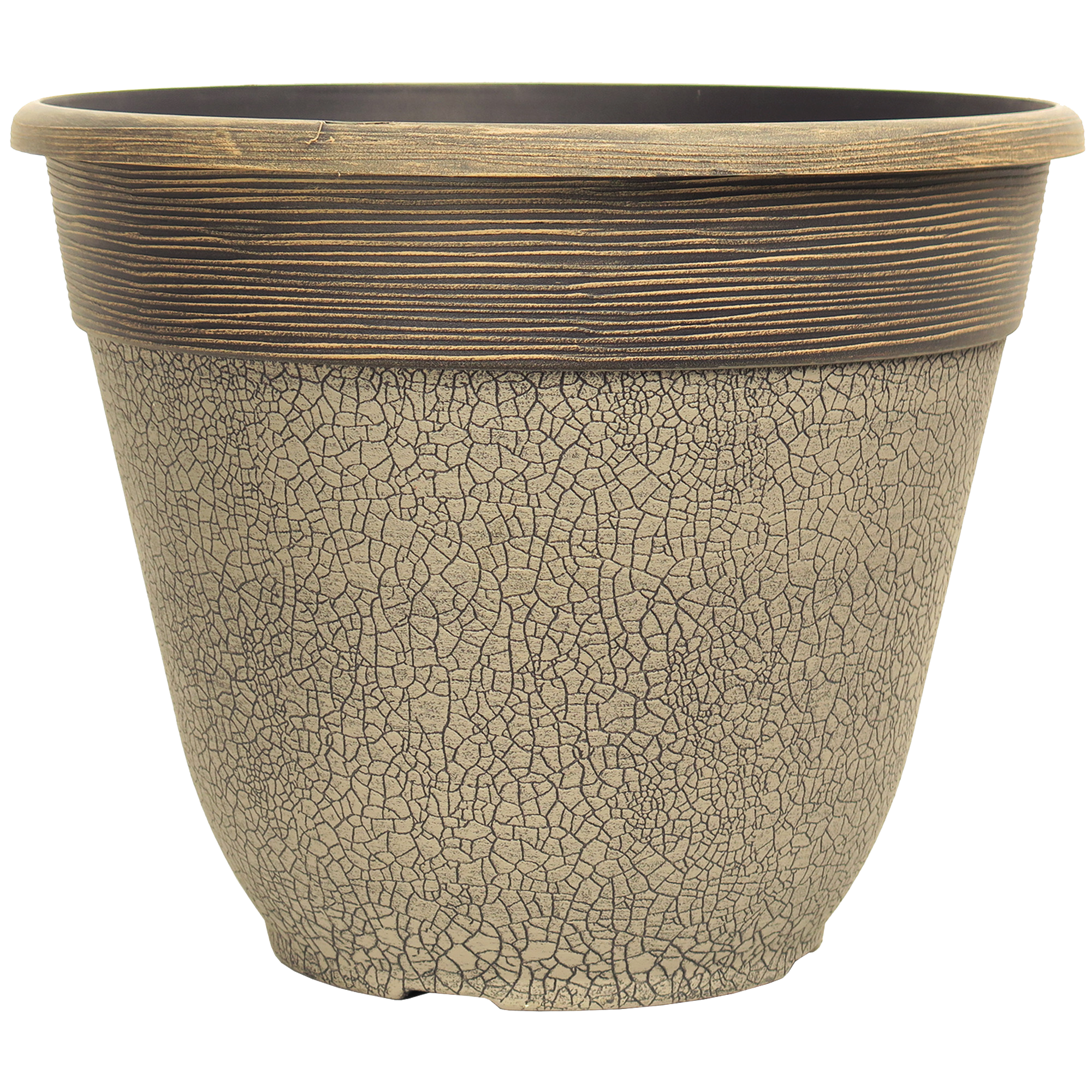 image of concrete crackle planter