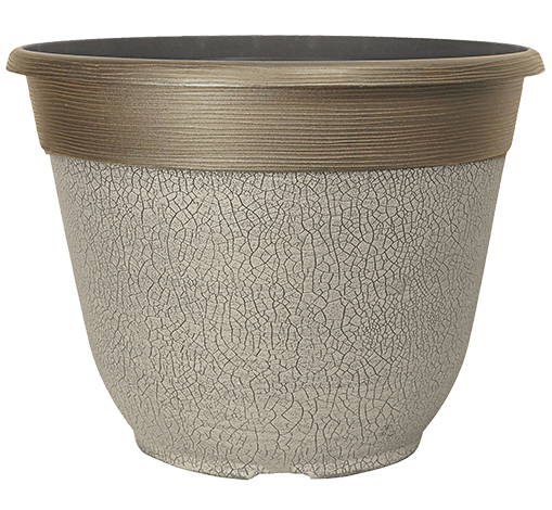 image of bronze chalk fusion crackle planter