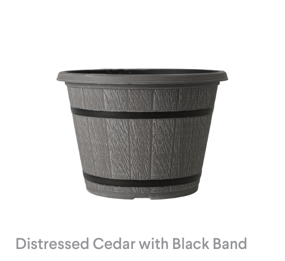 image of Distressed Cedar with Black Band Riverstone Planter