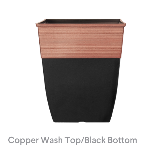 image of Copper Wash Top_Black Bottom Riverstone Planter