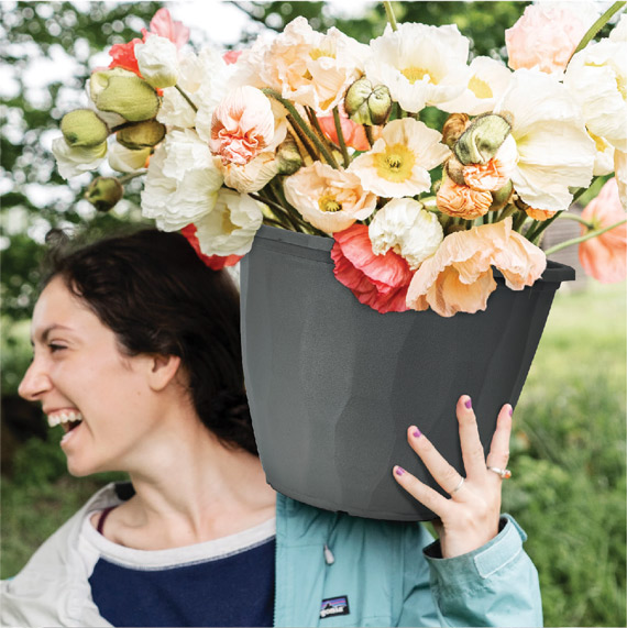 woman with flowers